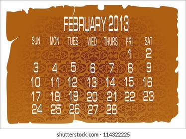 calendar February 2013