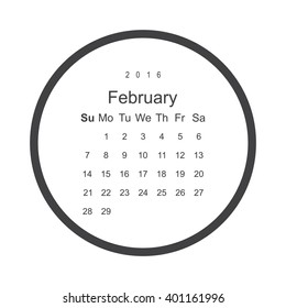 Calendar February 2016 vector design