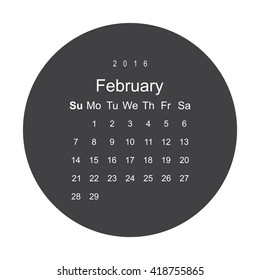 Calendar February 2016 vector design