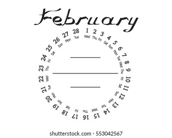 Calendar February 2017