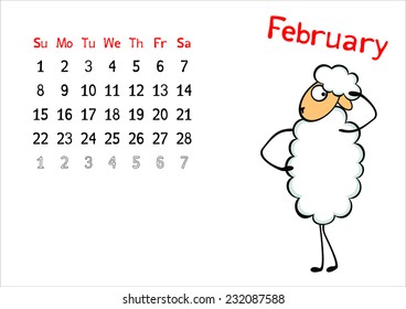 Calendar for February