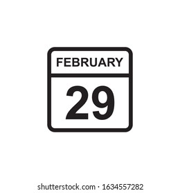 calendar - February 29 icon illustration isolated vector sign symbol