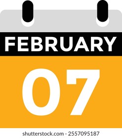 calendar - February 7 icon illustration isolated vector sign symbol
