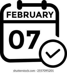 calendar - February 7 icon illustration isolated vector sign symbol
