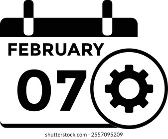calendar - February 7 icon illustration isolated vector sign symbol
