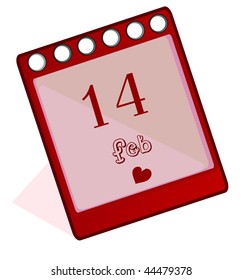 calendar february. valentines day.