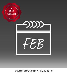 Calendar February Vector Icon Illustration