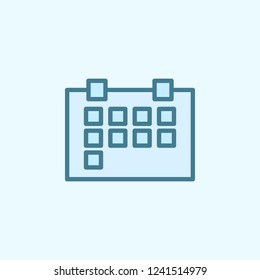 the calendar field outline icon. Element of 2 color simple icon. Thin line icon for website design and development, app development. Premium icon