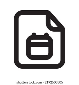 Calendar Files Icon with Outline Style