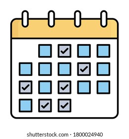 
Kalender füllen Sie das Vektorsymbol aus, das leicht modifizieren oder bearbeiten kann
