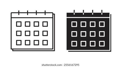 Calendar Filled flat icons set for apps and web ui designs.