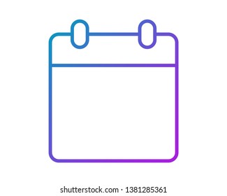 Calendar. Calendar filled vector web icon isolated on white background, EPS 10, top view.
