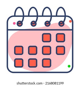 calendar Finance Related Vector Line Icon. Editable Stroke Pixel Perfect.