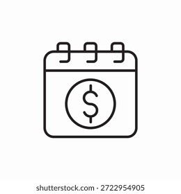 Vector de signo de icono de finanzas de calendario