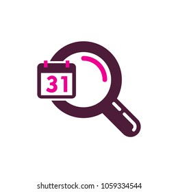 Calendar Find Logo Icon Design