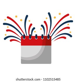 calendar with fireworks splash