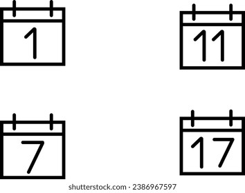 calendar first seventh eleventh seventeenth