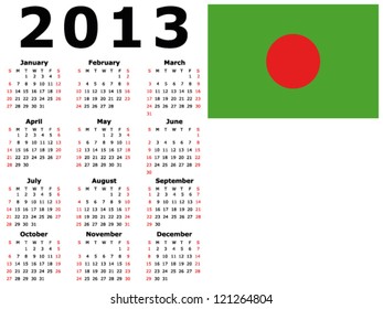 Calendar Flag Bangladesh