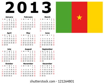 Calendar Flag Cameroon