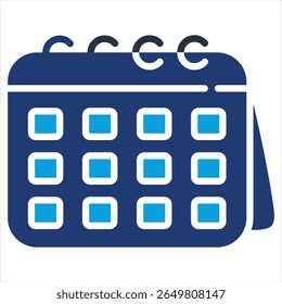 Kalender flach blau Symbol Vektorgrafik