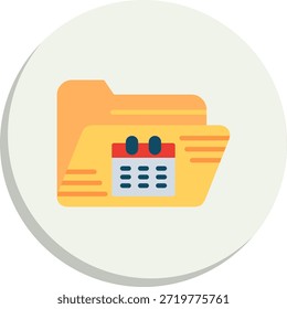 Calendar Flat Circle Style Icon