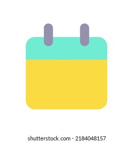 Calendar flat color ui icon. Reminder application. Scheduling experience. Making future appointment. Simple filled element for mobile app. Colorful solid pictogram. Vector isolated RGB illustration