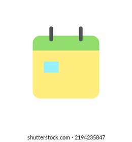 Calendar Flat Color Ui Icon. Planner And Organizer. Make An Appointment. Digital Reminder. Simple Filled Element For Mobile App. Colorful Solid Pictogram. Vector Isolated RGB Illustration