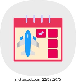 Calendar Flat Curve Vector Icon Design