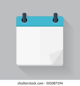 Calendar Flat Daily Icon Template. Vector Illustration Emblem. Element of Design for Decoration Office Documents and Applications. Logo of Day, Date, Time, Month and Holiday. EPS10