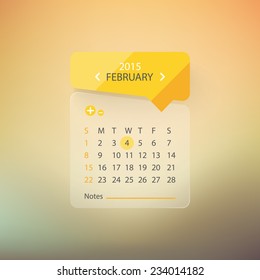 Calendar flat design, website element.