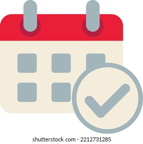 icono plano de calendario, símbolo de cita.