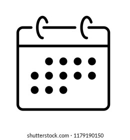 Calendar. Flat icon for apps and websites. Thin line icon isolated on white background.