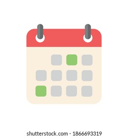 Calendario, icono plano para aplicaciones y sitios web