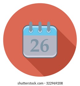 calendar flat icon in circle