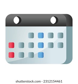 El icono plano del calendario es fácil de usar y descargar 