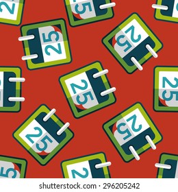 Calendar flat icon, eps10 seamless pattern background