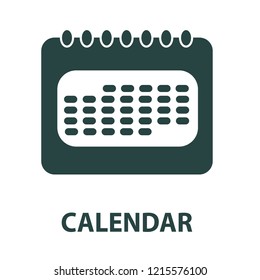 Calendar flat icon isolated on white background. Vector illustration. 