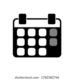 Calendar flat icon isolated on white background vector illustration