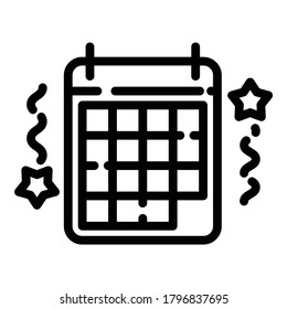Icono plano del calendario aislado en fondo blanco