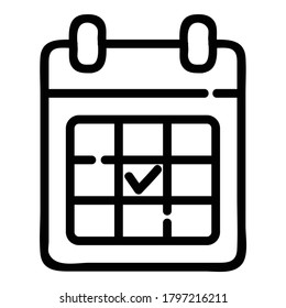 Calendar Flat Icon Isolated On White Background