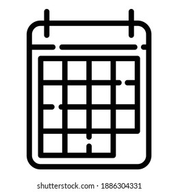Icono plano del calendario aislado en fondo blanco