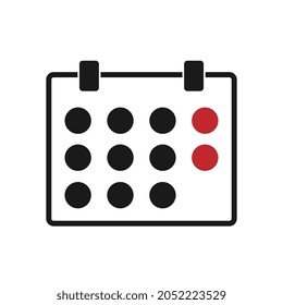 Calendar flat icon isolated on white background, vector illustration