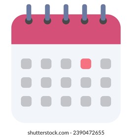 Icono plano del calendario aislado en fondo blanco.