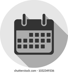 Calendar flat icon. Calendar Isolated Flat Web Mobile Icon, Vector, Sign, Symbol, Button, Element, Silhouette