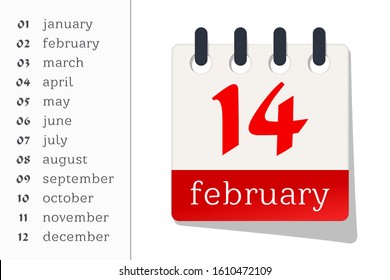 Calendar Flat Icon. Kit for Choosing Your Own Date. Vector Illustration