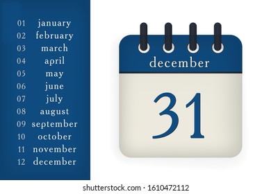 Calendar Flat Icon. Kit for Choosing Your Own Date. Vector Illustration