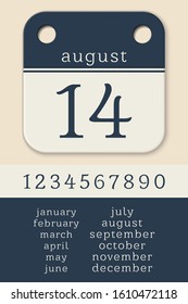 Calendar Flat Icon. Kit for Choosing Your Own Date. Vector Illustration