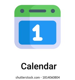 icono plano de calendario, diseño vectorial plano de día de trabajo