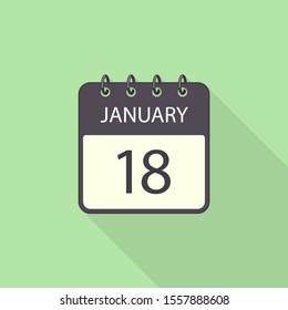 Calendar flat icon with long shadow. Vector isolated flat design illustration.