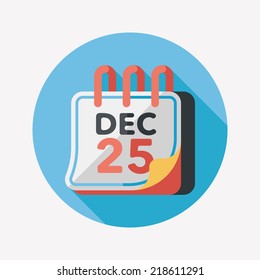 Calendar flat icon with long shadow eps10